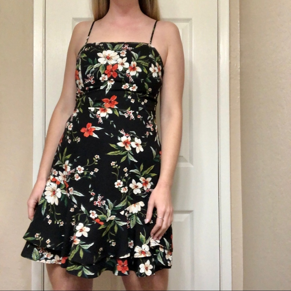 Xhilaration, floral, spaghetti strap dress.